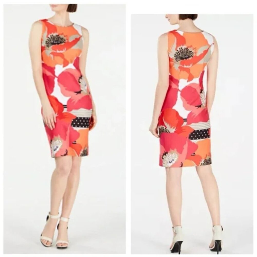 Calvin Klein Floral Print Sheath Dress Size 4